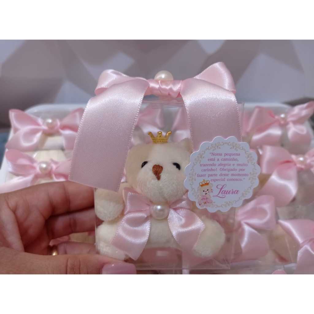 15 Lembrancinhas Maternidade Nascimento Chá de Bebê Ursinho Chaveiro Personalizada Menina Baby em Oferta na Shopee