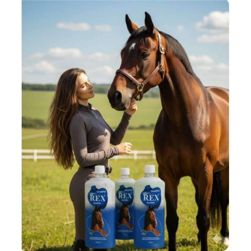 Shampoo Crescer cabelos , força e brilho para crinas, pelos Rex Galloper ( 750 ml)