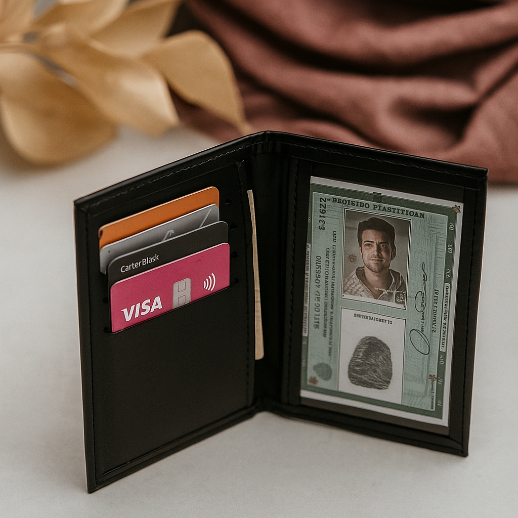 Carteira de Couro Masculina Feminina Slim Porta Cartão CNH RG  Cedulas em Oferta na Shopee