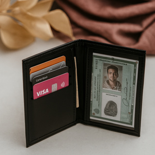 Carteira de Couro Masculina Feminina Slim Porta Cartão CNH RG  Cedulas em Oferta na Shopee
