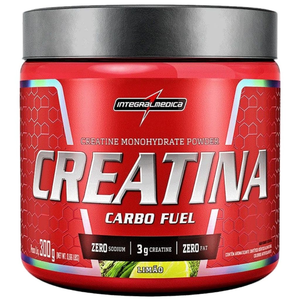 Creatina Carbo Fuel Monohidratada 300g Sabor Limão Integralmedica