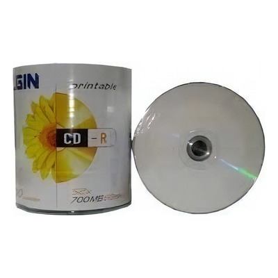 15 CD-R 700MB 52X Wide Inkjet Printable Elgin Branco Para Impressão
