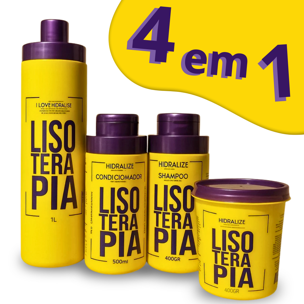 Kit Progressiva Lisoterapia Sem Formol + Shampoo Condicionador Máscara Reconstrutora 4x1 em Oferta na Shopee