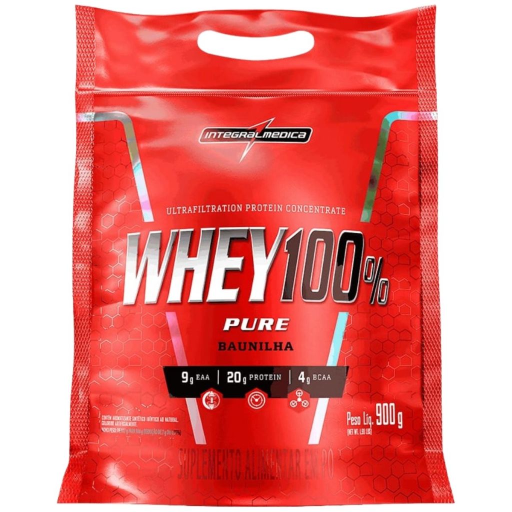 Whey Protein 100% Refil 900g Integralmedica Sabor Baunilha