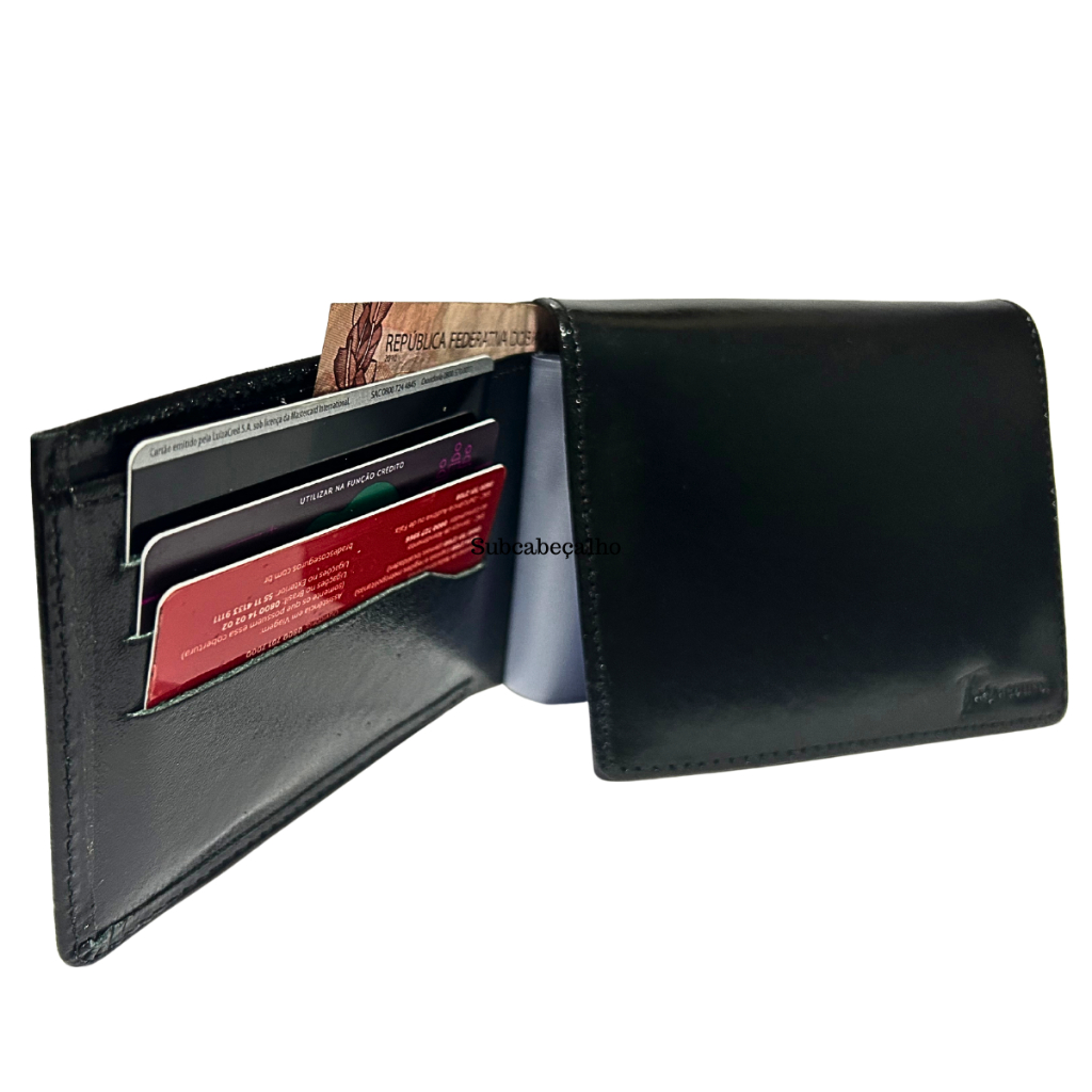 Carteira de couro minimalista porta cartão combina com carro fina para presente leve moderna slim