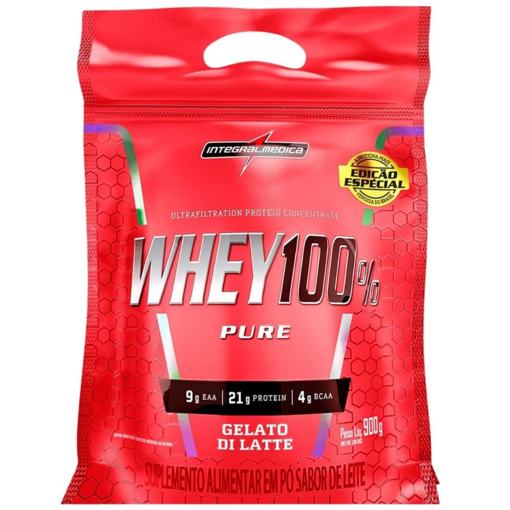 Whey Protein 100% Refil 900g Integralmedica Sabor Gelato Di Latte