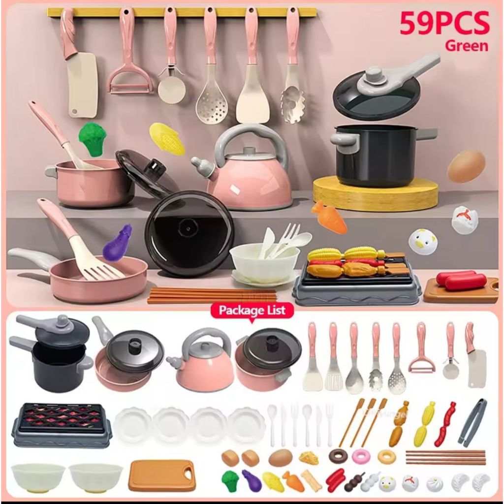 Kit Cozinha e Comidinhas infantil brinquedos 59pçs em Oferta na Shopee