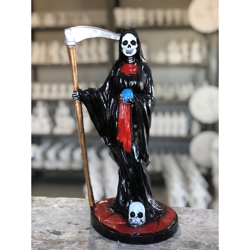 Imagem de Exu ceifeiro 40cm em gesso / Imagem Exu lord da morte / Exu caveira