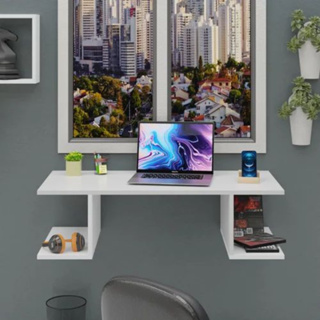 Escrivaninha Suspensa Mesa Estudo Home Office Suporte Notebook Computador Estante Para Livros em Oferta na Shopee