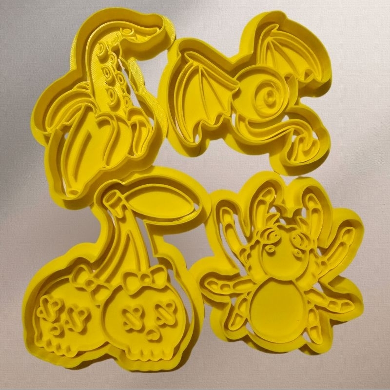 Kit cortador de biscoitos/pasta americana - Monstros de Halloween.