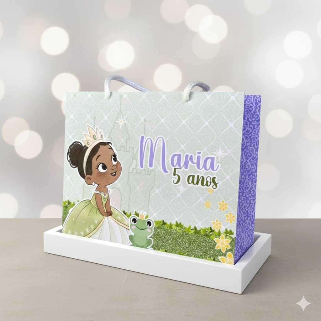 Sacolinha princesa Tiana Personalizado ( A princesa e o sapo)| Sacolinha | Lembrancinha | Mimos | Aniversário