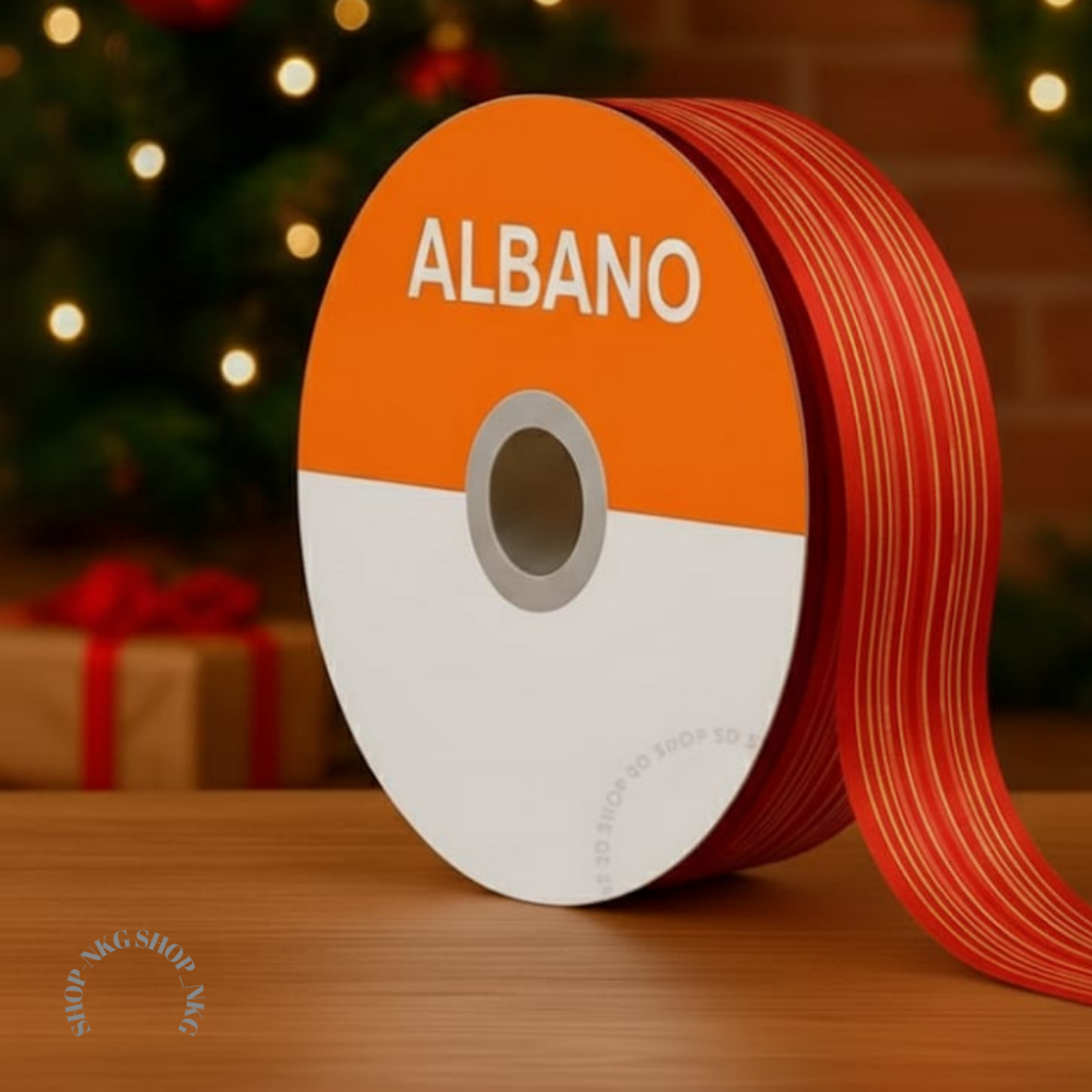 Fita Maxi Albano Line Vermelha 32mmx100 metros Lisa Presente Decoração Embalagem Lançamento em Oferta na Shopee