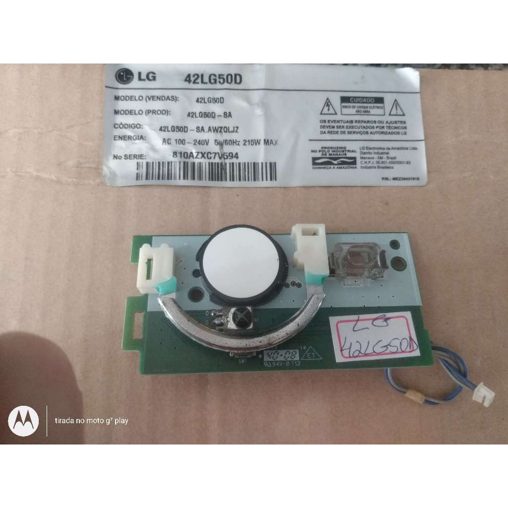 botão power e sensor controle rem. tv 42" lg 42lg50d usado bom estado
