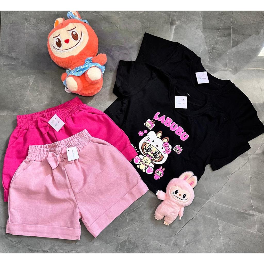Conjunto Infantil Cropped + Short Jeans Feminino – Modelos Variados 🌸✨