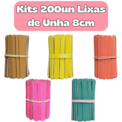 Kits com 200 Lixas de Unha para Manicure Pedicure Estética Salão de beleza