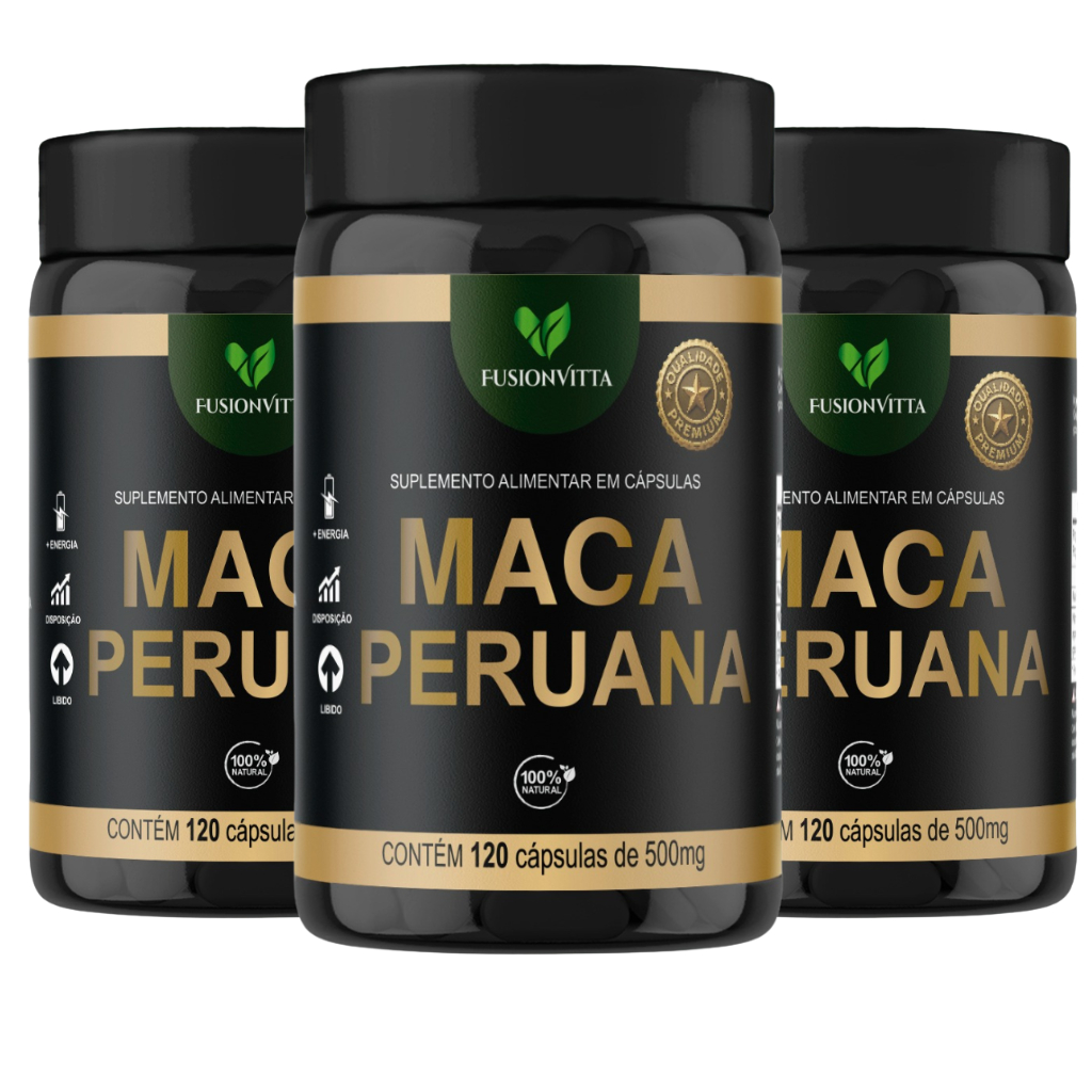 Maca Peruana 500mg 120 Cápsulas FusionVitta