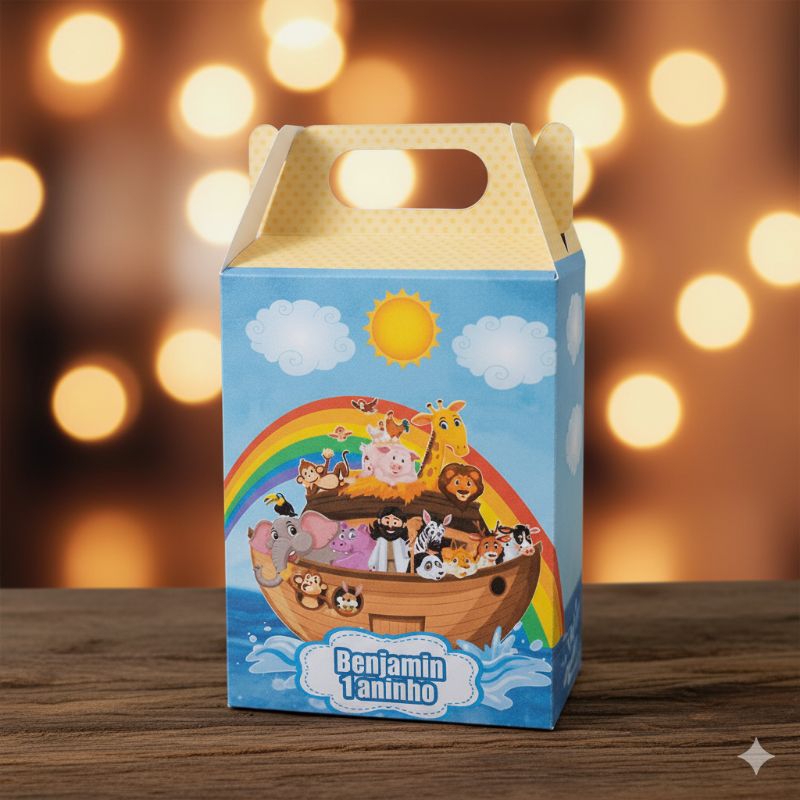 Caixa maleta personalizada Arca de Noé em Oferta na Shopee