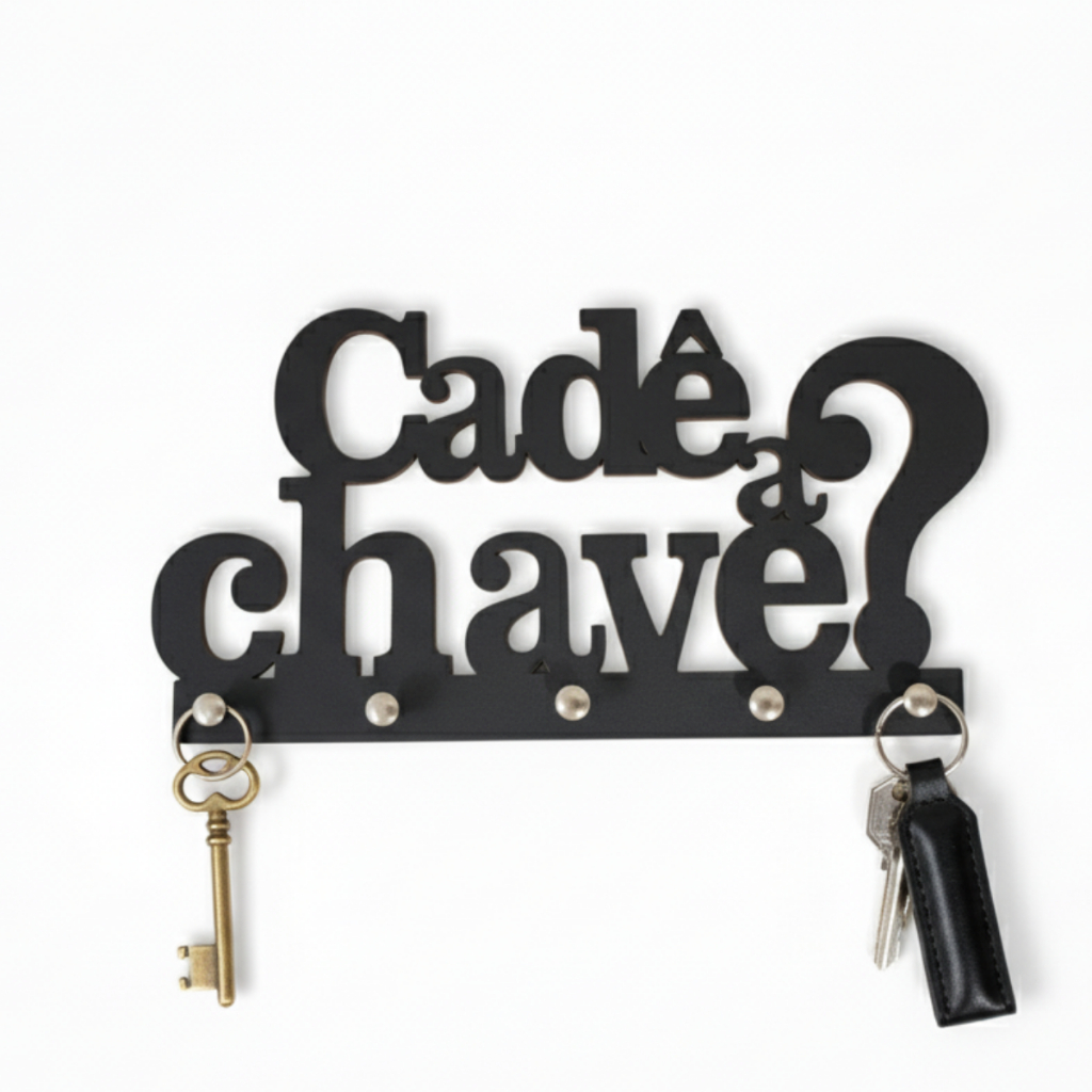Porta Chaves Cadê a Chave Decorativo de Parede Chaveiro
