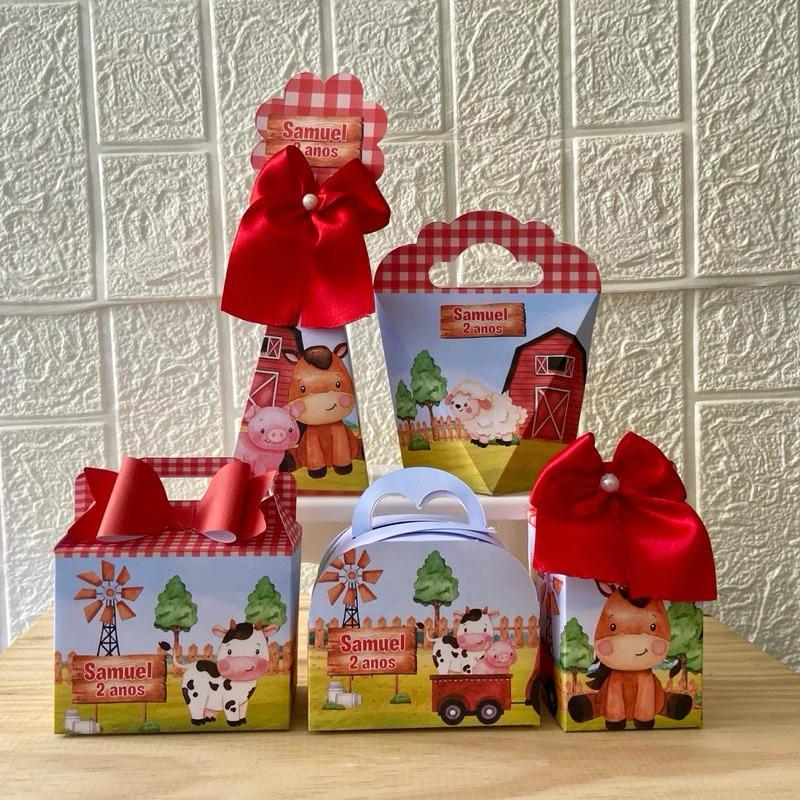 Kit Festa Fazendinha Vermelha , Personalizados Lembrancinhas Caixinhas Para Festa PEGUE E MONTE