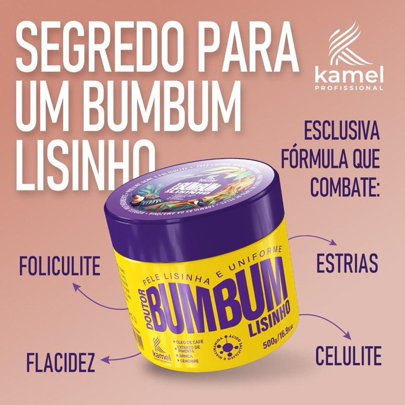 Creme Corporal Doutor Bumbum Lisinho - Redutor de Celulite e Flacidez 500g bumbum crea em Oferta na Shopee