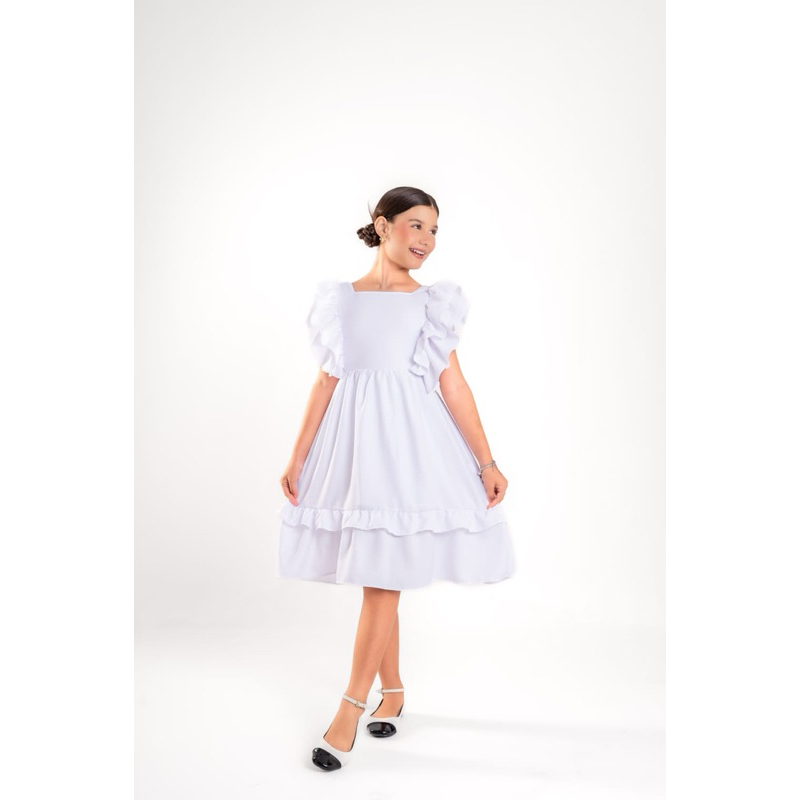 Vestido infantil juvenil branco festa formatura ano novo roupa branca casamento batizado