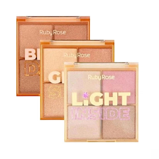 Paleta Iluminador Glow Tri By Ruby Rose HB7523 em Oferta na Shopee