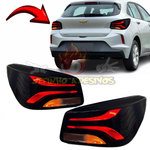 Aplique Adesivo Mascara Negra Lanterna Onix TURBO em Oferta na Shopee