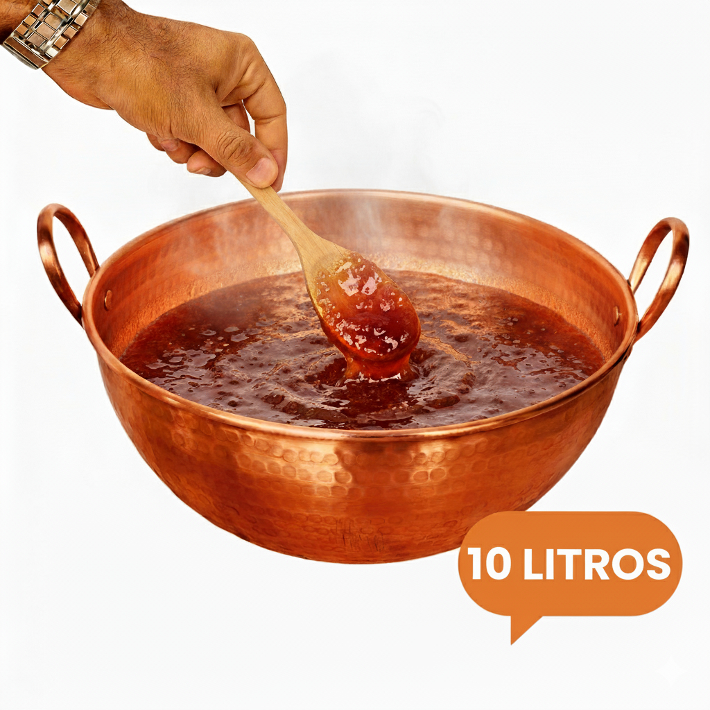 Tacho De Cobre Puro 10 Litros Alça de cobre+Colher de Madeira (Brinde) em Oferta na Shopee