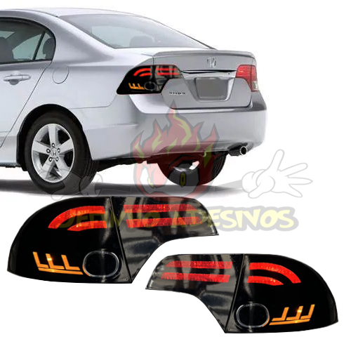 APLIQUE ADESIVO MÁSCARA NEGRA LANTERNA HONDA CIVIC G8 em Oferta na Shopee