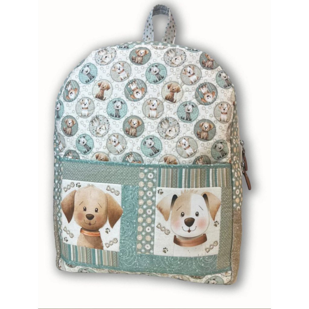 PAINEL DE MOCHILA DOGUINHOS CACHORRO - COLEÇÃO DOGUINHOS  - Fuxicos e Fricotes - Tecido digital