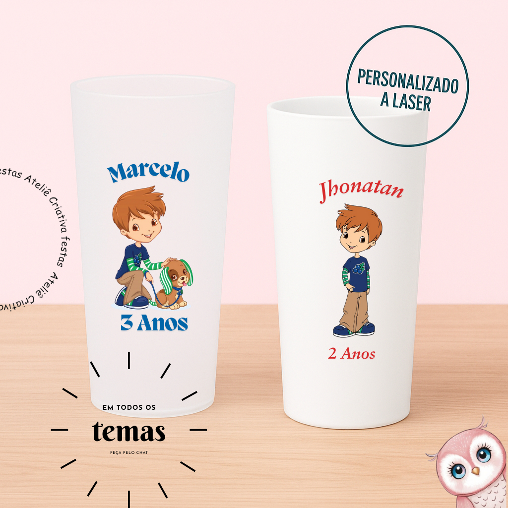 Kit de Copos Long Drink Personalizado Mirtilo Turma da Moranguinho Lembrancinha Festa Infantil Chá de Bebê Aniversário