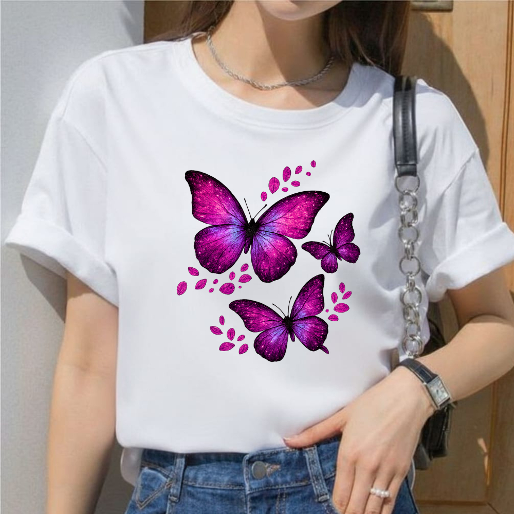 camiseta infatil look princesa camisa borboleta 100% algodaõ desenho personagem borboleta