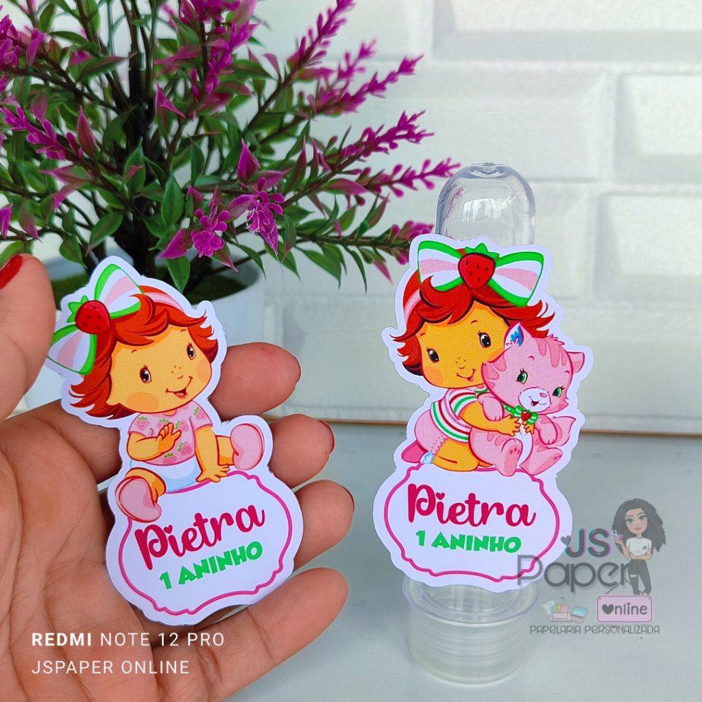 APLIQUE PARA TUBETE MORANGUINHO/LEMBRANCINHA MORANGUINHO BABY/FESTA MORANGUINHO BABY/MORANGUINHOBABY