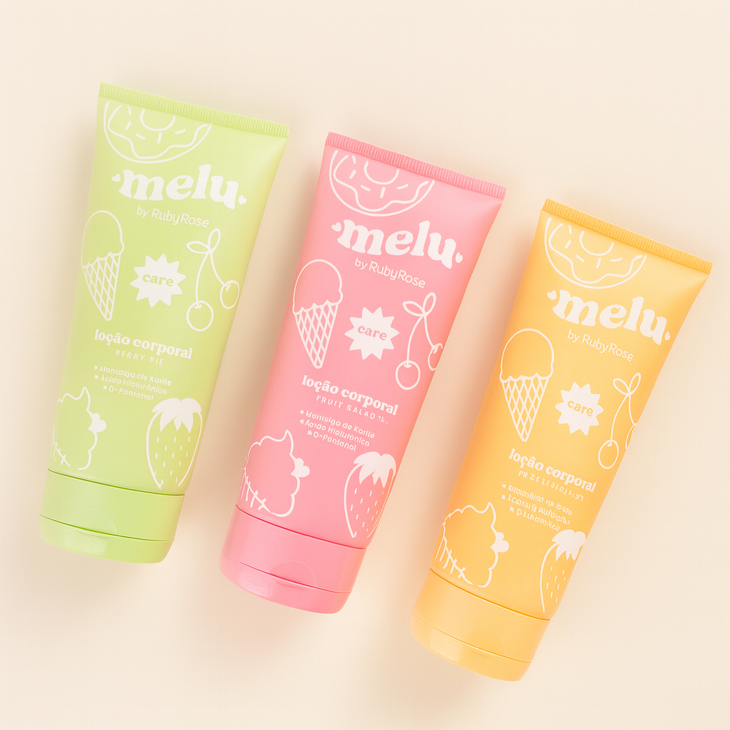 Loção Creme Corporal Melu 200ml - By Ruby Rose B Hidratante ButterCream Fruit Salad Berry Pie em Oferta na Shopee