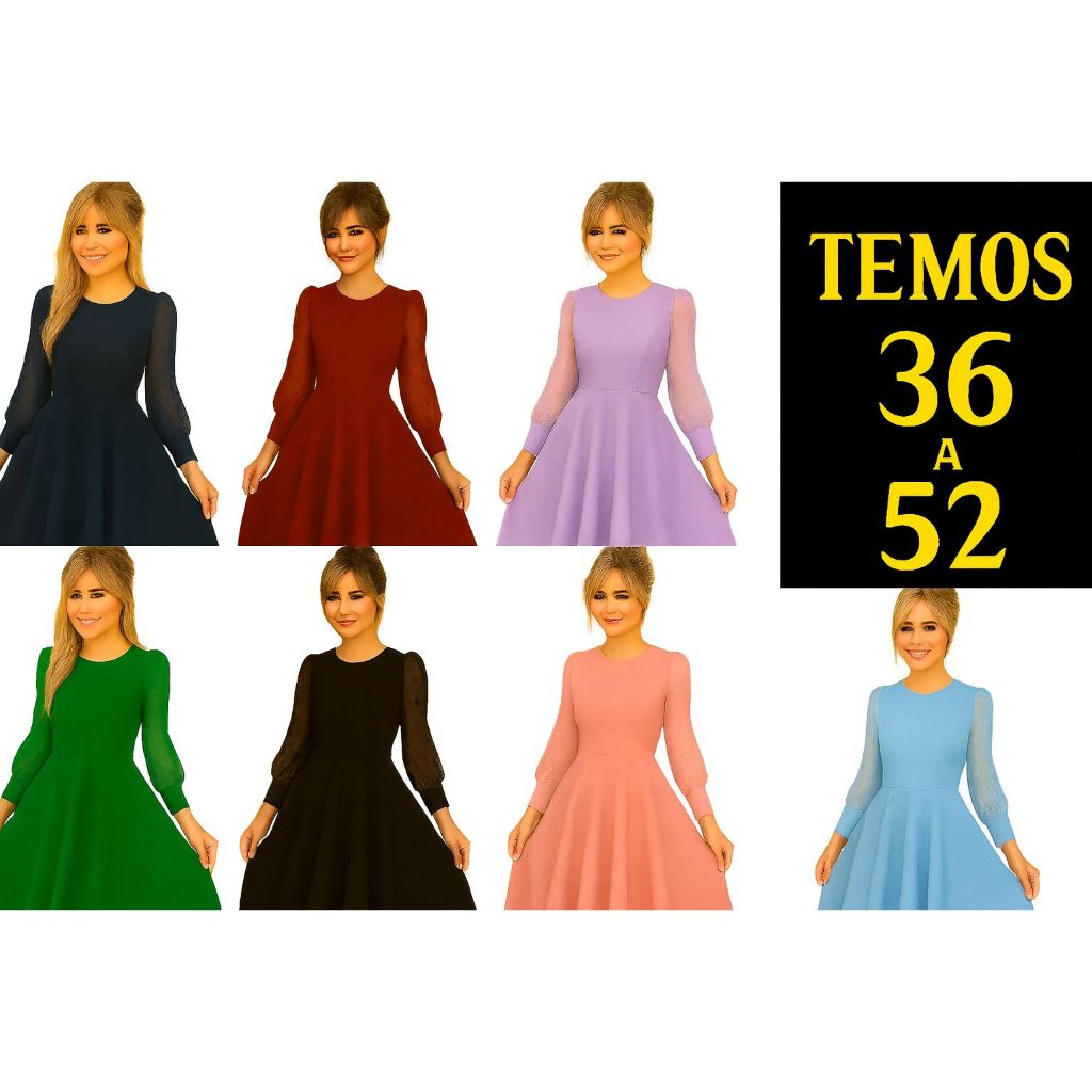 Vestido Moda Evangélica mais vendido Rodado Godê Plus Size Preto renda  Tule Princesa