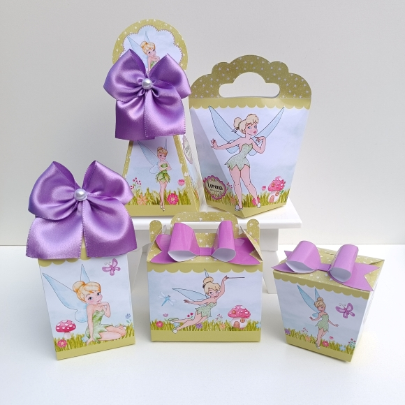 Kit Festa Tinker Bell l Sininho l Princesas Disney l Personalizados l Lembrancinha para Festa l kit Caixas