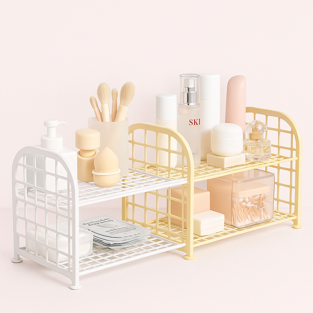 Organizador Multiuso 02 Andares Desmontável Plástico Armazenamento Acessórios Banheiro Maquiagem em Oferta na Shopee