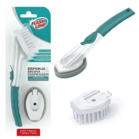 Esponja E Escova Com Dispenser Flash Limp