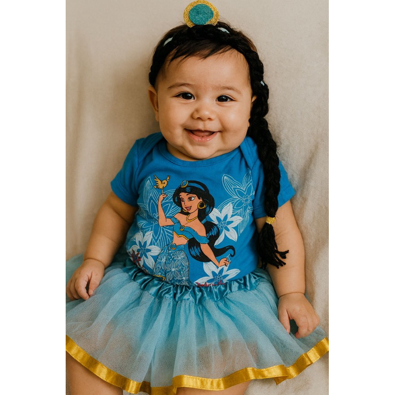 Body Fantasia Princesa Jasmine Infantil + Saia + Tiara