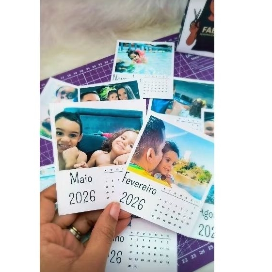 🗓️ Calendário de Geladeira IMÃ 2026 Personalizado com Fotos! - 12 Meses de Memórias