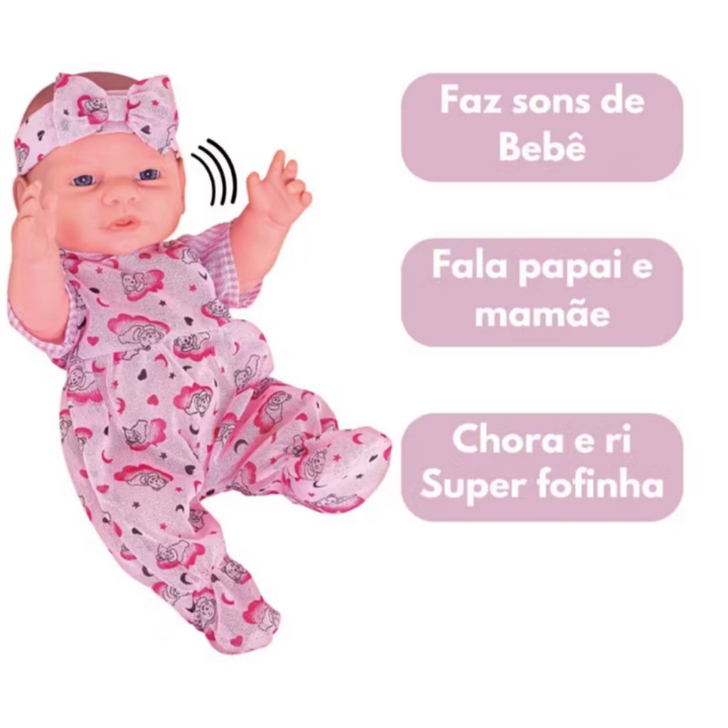 Boneca Pepita Com Sons De Bebê Milk Fofa Que Fala em Oferta na Shopee