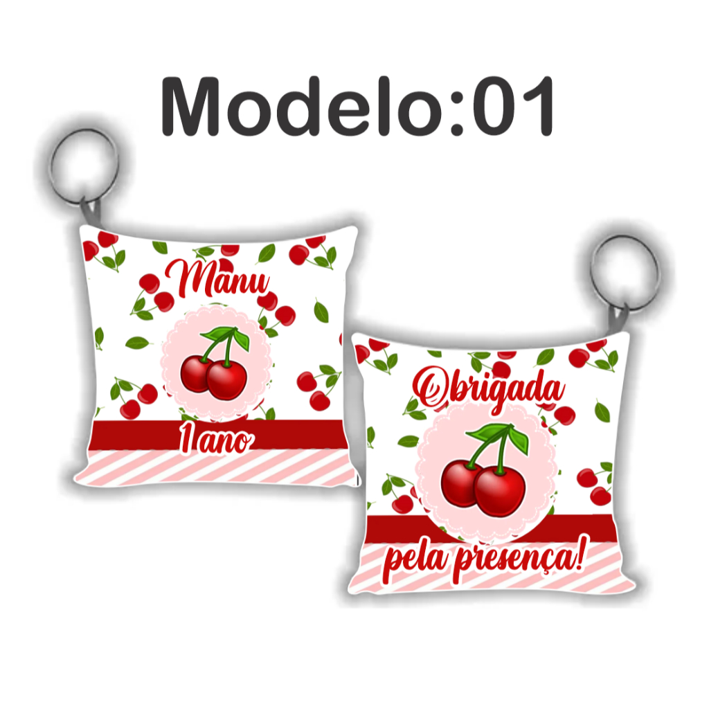LEMBRANCINHA PERSONALIZADA  TEMA CEREJINHA  - CHAVEIROS PERSONALIZADOS - ALMOCHAVEIRO COM NOME