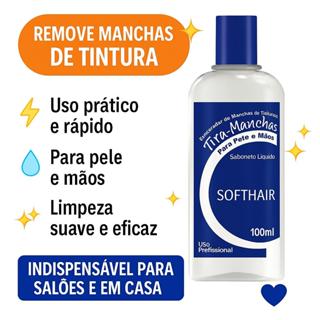 Tira manchas Soft hair lìquido 100ml removedor de tinturas e henna Sabonete Liquido em Oferta na Shopee