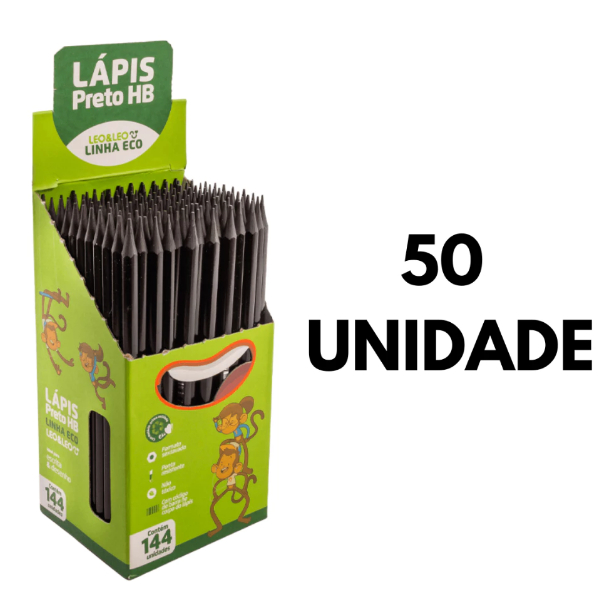 Kit 50 Lápis de Escrever Resina Sextavado Ecológico Preto barato atacado revenda material escolar