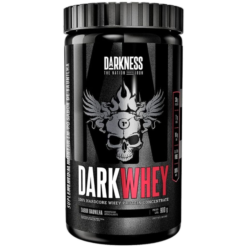 Dark Whey 100% Concentrado Sabor Baunilha 900g Darkness
