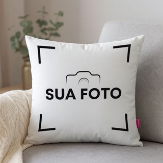 Almofada Personalizada do Seu Jeito Sua Foto/sua Logo Cor Branco em Oferta na Shopee