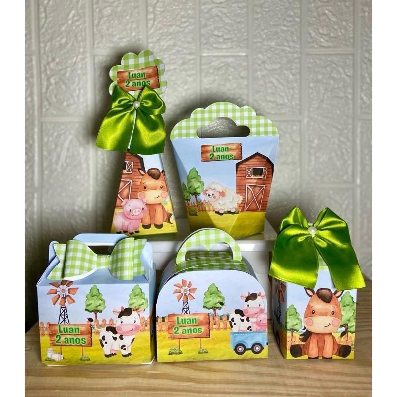 Kit Festa Fazendinha Verde , Personalizados Lembrancinhas Caixinhas Para Festa PEGUE E MONTE