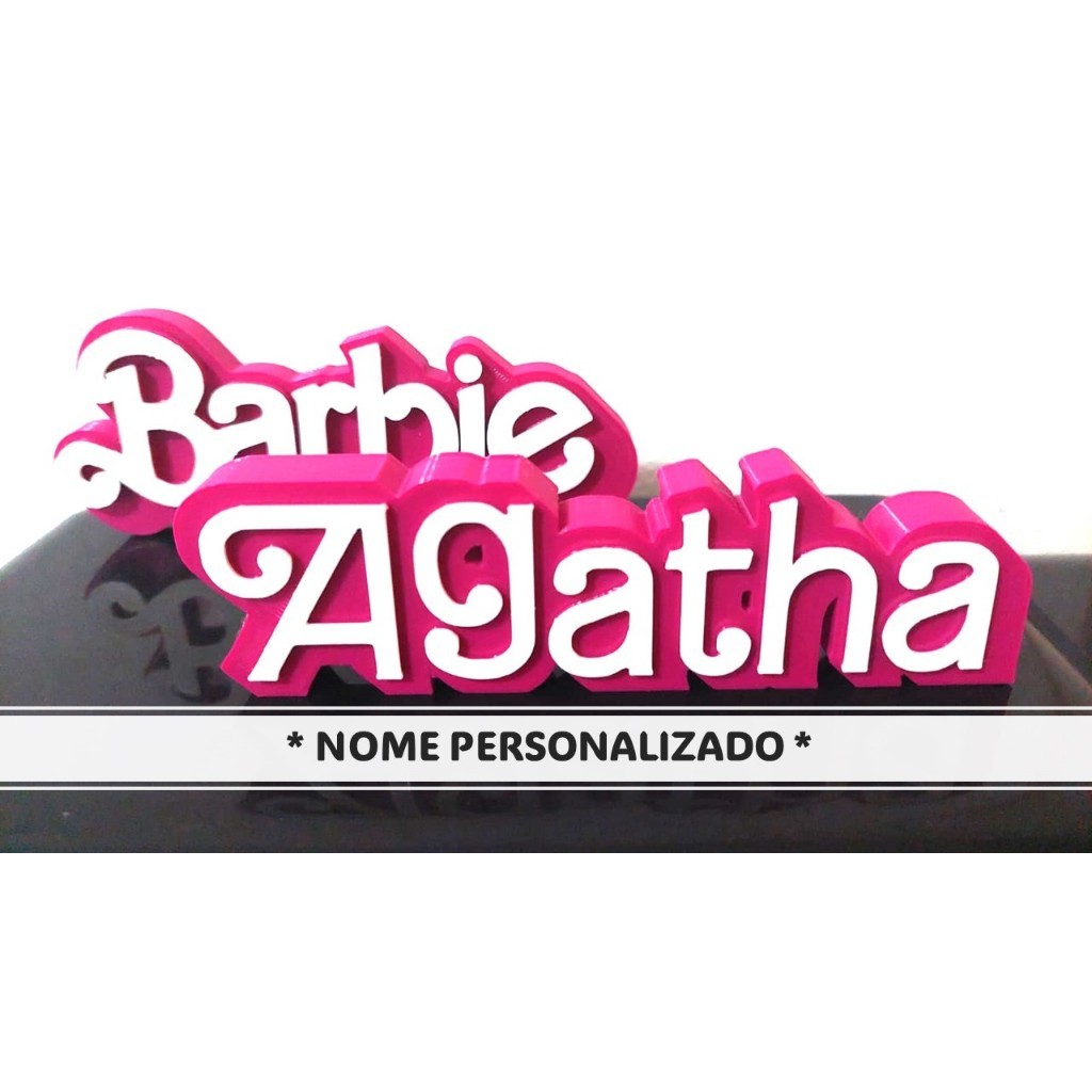 Nome Personalizado tipo Boneca Rosa - Um Toque Glamouroso a sua festa e decoração