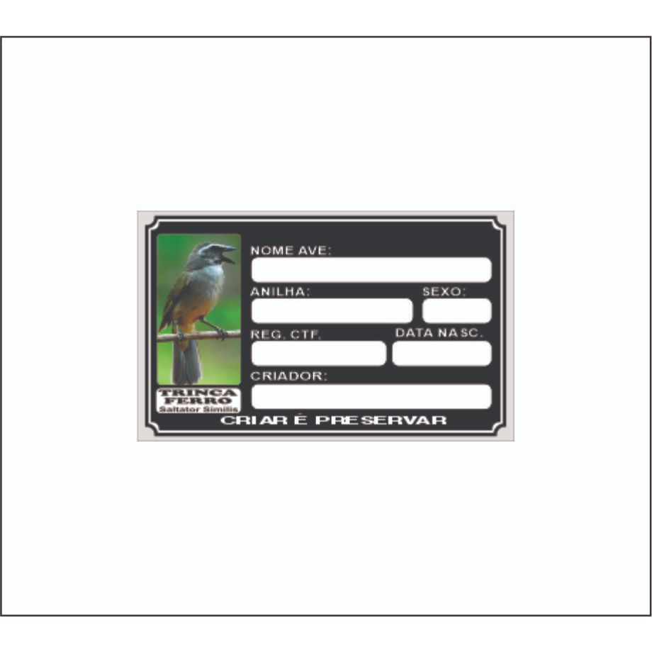 Placa de Identificação para Trinca-Ferro – Super Resistente - direto do fabricante