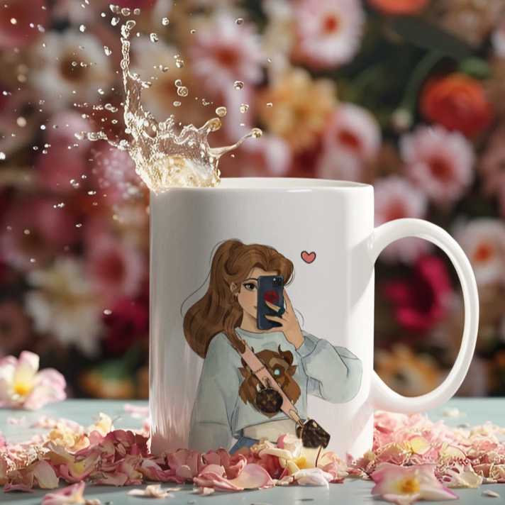 CANECA PRINCESAS ESTILO l BELA BRANCA DE NEVE MULAN AURORA TIANA ARIEL